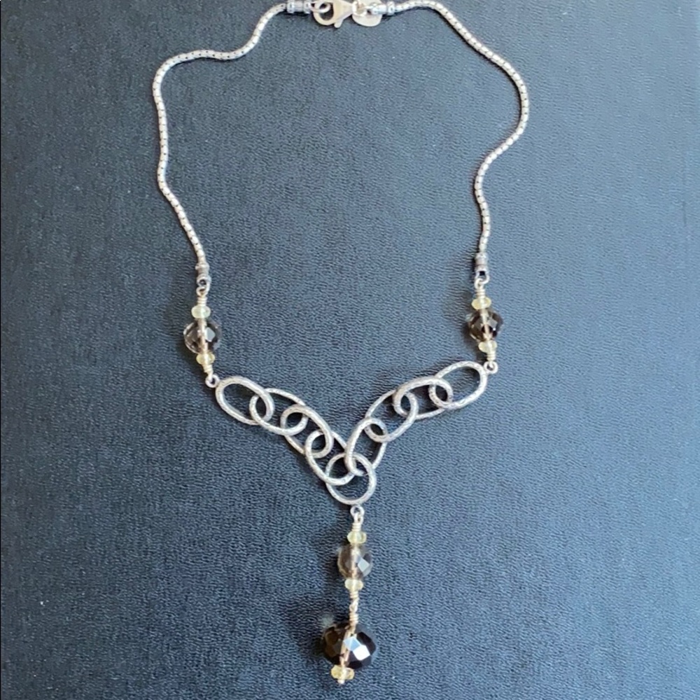 Retired Silpada Smoky Quartz Sterling Necklace